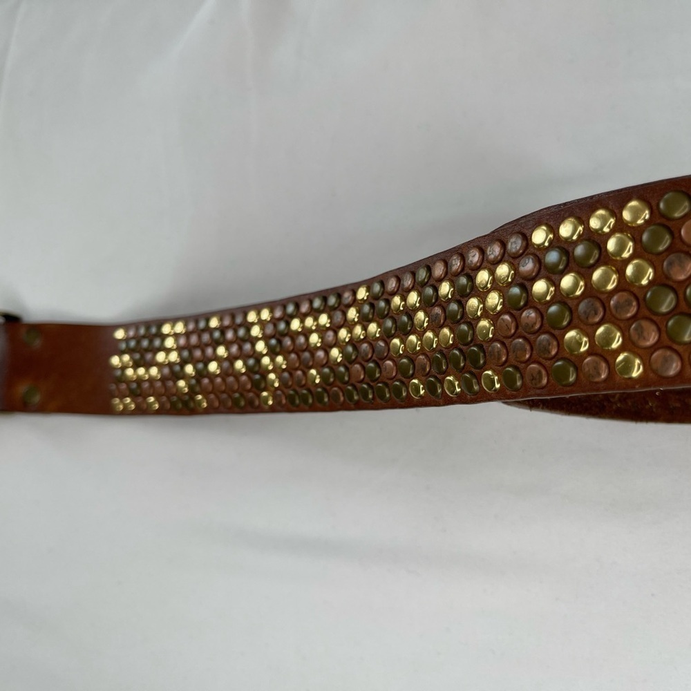 LEATHEROCK LR Dark Brown gold brass and black
Studded Belt size L 36 - Picture 9 of 10